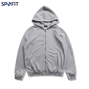 Custom 450gsm Cotton Zip Up Hoodie Oversized French Terry Heavyweight Rhinestone <b>Zipper</b> <b>Sweatshirt</b> for Men - Product Image 4