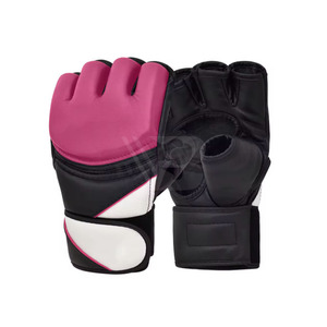 Meilleur prix pour les gants de boxe et de MMA à demi-doigts pour hommes, en cuir PU, tailles pour enfants et adultes, fabriqués au Pakistan, service OEM disponible - Product Image 2