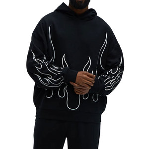 Sweat-shirt à logo gaufré de haute qualité, sweat-shirt personnalisé surdimensionné, impression 3D en relief, sweat-shirt blanc pour homme - Product Image 5