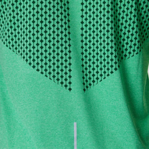 T-shirt vert à manches courtes et col rond pour homme avec motif géométrique, respirant, tricoté, coupe sportive, longueur standard, impression par sublimation - Product Image 5