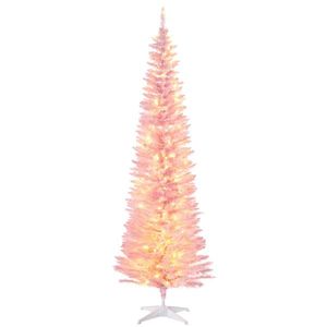 7ft Pre-Lit Slim Noble Fir Artificial Christmas <b>Tree</b> <b>with</b> 200 Warm White LED <b>Lights</b> 499 Tips Christmas Decoration - Product Image 2