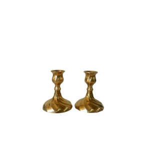 Wholesale Best Quality Solid <b>Brass</b> Candle Holders Set Of 2 Elegant Twisted Swirl Design Metal <b>Candlestick</b> For Home Wedding Decor - Product Image 1