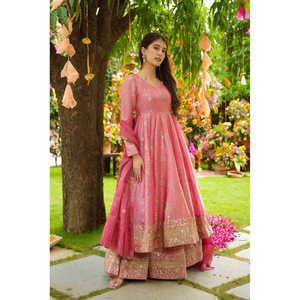 SSR Tasarı<span class=keywords><strong>m</strong></span> Hint & Pakistan Yeşil Beden <span class=keywords><strong>M</strong></span> Giyim Üst-Alt ve Dupatta Takı<span class=keywords><strong>m</strong></span>ı İşlemeli Pullu - Product Image 3