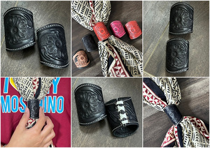 Último Modelo 2026, Porta Bufandas de Cuero Vacuno Genuino Hecho a Mano, Personalizado, a Bajo Precio, Estilo Occidental Moderno para Chicas - Product Image 3