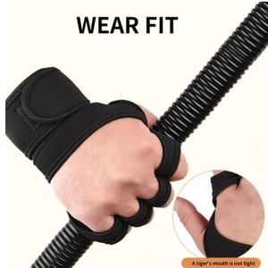 Breathable Gym <b>Gloves</b> Wrist Length Sports Training Half Finger Black Polyester Comfortable Fit - Product Image 2