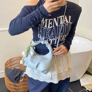 Sac croissant froncé en PU souple, sac à main hobo avec fermeture éclair, sac à bandoulière pour femme, idéal pour le quotidien et les voyages - Product Image 4