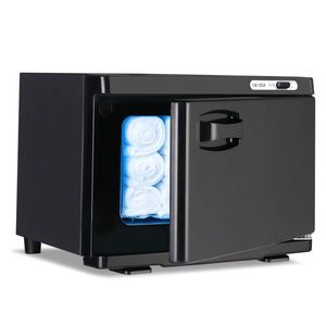 Hot Towel Warmer Facials Massage Cabinet Black Aluminum Esthetician Towel Heating Chamber for Salon Beauty Spa Barbershop - Product Image 1