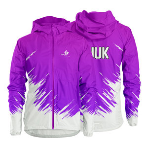Personalized Hooded Windbreaker <b>Jacket</b> Custom Logo Name Sublimation Windproof <b>Lightweight</b> Sports Team Outdoor Wear - Product Image 4