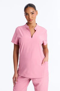 Uniforme Quirúrgico Elástico con Logotipo Personalizado, Elegante, para Doctoras y Enfermeras, Pantalones Jogger de Manga Corta, Trajes de Trabajo para Mujer, Lona, Hospital - Product Image 2