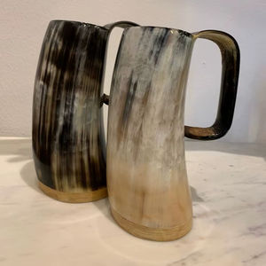 Taza de Beber de Doble Pared Hecha a Mano de Alta Calidad, Estilo Vikingo Moderno, Textura de Cuerno Natural, para Fiestas y Uso Doméstico, Precio Bajo - Product Image 1
