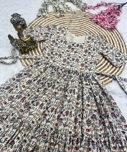 Robe longue trapèze moderne en coton Hakoba imprimé avec motifs, style ethnique pour femme 85519 JENIL-JC375-Arundhti - Product Image 3