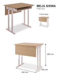Escritorio Escolar Minimalista de Madera con Patas de Metal Blancas, Diseño Duradero para Uso en el Aula - Product Image 4