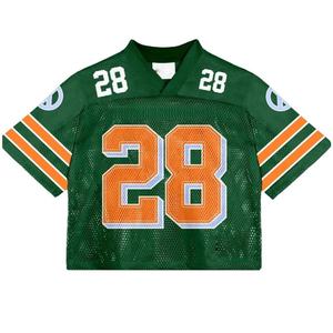 Maillot de football américain rétro en maille polyester de haute qualité, personnalisé OEM, coupe ample et courte, respirant - Product Image 4