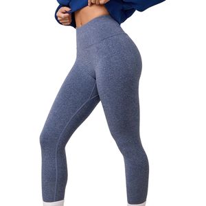 Legging d'entraînement taille haute bleu fumé pour femme, extensible, pour fitness, yoga et sport - Product Image 3