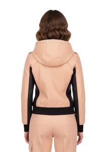 Premium Women's PU Leather Hooded Bomber Tracksuit Set – Full Zip <b>Jacket</b> & Tailored Pants Luxury Two Piece Streetwear Outfit - Product Image 2