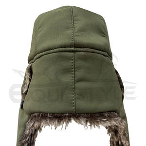 Nuevo Sombrero Trapper Verde Oliva, Impermeable, de Lona Encerada, con Orejeras de Piel, para Clima Frío, Suministro OEM Personalizado, Sombrero Trooper - Product Image 5
