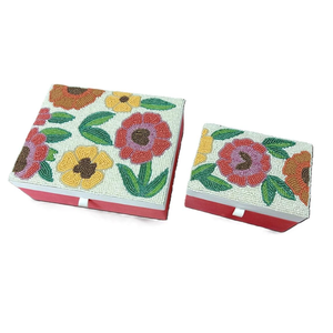 <span class=keywords><strong>Caja</strong></span> de joyería con cuentas <span class=keywords><strong>multicolor</strong></span>, <span class=keywords><strong>caja</strong></span> de almacenamiento con bordado de cuentas, organizador decorado, regalo especial - Product Image 3