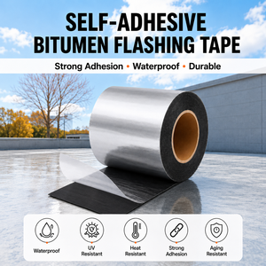 Bande d'étanchéité bitumineuse auto-adhésive SBS avec feuille supérieure <span class=keywords><strong>en</strong></span> aluminium pour tôles métalliques industrielles, toitures ondulées, sous-sols et applications extérieures - Product Image 1