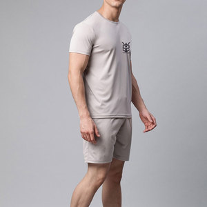 Conjunto de Pantalones Cortos y Camiseta para Hombre, de Algodón Transpirable de Primera Calidad, Color Sólido, Material de Primera Calidad, Venta al Por Mayor - Product Image 2