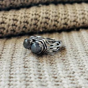 Unique Latest Bohemian Double Labradorite Brass <b>Ring</b> Oxidized Silver Plated <b>Adjustable</b> Vintage <b>Ring</b> Wholesale <b>Ring</b> For Women - Product Image 3