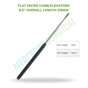 Micro-elevateur plat Cobb 8,5 pouces 215 mm, instrument chirurgical pour la chirurgie de la colonne vertébrale, outil d'élevation périostale - Product Image 2