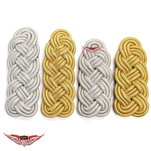 Épaulettes de luxe personnalisables KEW en fil d'or et d'argent tressé - Product Image 1