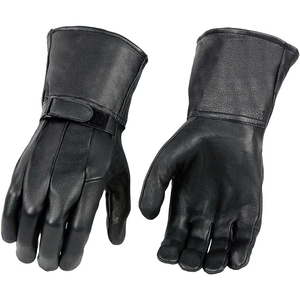 Gants de moto en cuir pour homme Samroz Sports, doublés, avec manchettes en cuir - Product Image 3