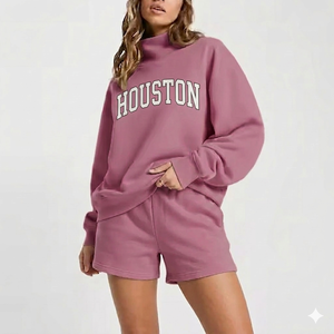 Winter Mock Neck Shorts <b>Set</b> Women Coordinated Outfit Cozy Smooth Warm Easygoing Elegant Daily Wear Collection - Product Image 1