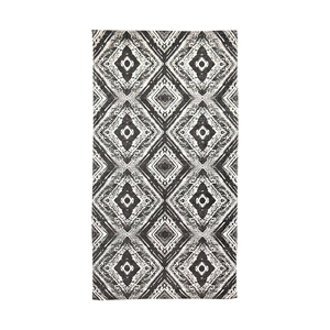 Tapis d'appoint tissé à la main, effet vieilli, motif losanges, noir et blanc cassé, géométrique, en coton, à poils ras, style bohème, pour décoration de salon - Product Image 3