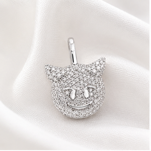Luxurious 14K <b>Solid</b> <b>Gold</b> Devil Face <b>Pendant</b> Trendy Hip-Hop Style with Natural Diamond Perfect Fine Charm for Special Occasions - Product Image 3
