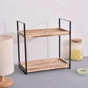 Organisateur d'angle double niveau en bois de qualité supérieure pour comptoir, idéal pour la cuisine, la salle de bain et le bureau – Disponible à la vente - Product Image 3