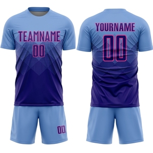 Ensemble de maillots de football personnalisés pour hommes - Respirant, antibactérien, manches courtes, kit uniforme de football, taille élastique, 100% polyester - Product Image 6