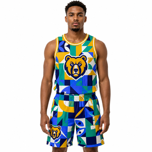 Tenue de Basketball Personnalisée Sublimée pour Équipe, 100% Polyester, Unisexe, Grandes Tailles, Anti-Bactérienne, Séchage Rapide, Tendance - Product Image 1