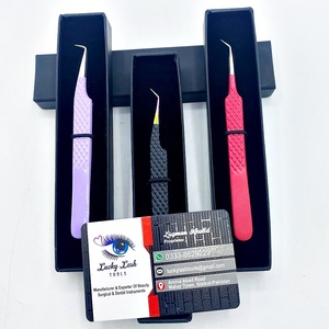 แหนบต่อขนตาแบบด้ามจับนาโนขนาดใหญ่45/90องศาสีดำสีม่วงสีแดงพร้อมโลโก้ตามสั่ง - Product Image 1