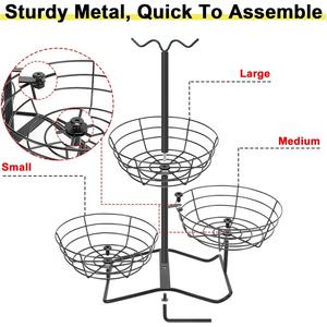 Panier de rangement en métal avec revêtement en poudre résistant à la rouille, élégant organisateur d'étagère pour la maison - Product Image 2