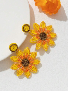 <b>Needlework</b> handmade sun flower Beads New Fashion Drop Jewelry by blossom craft india - Product Image 3
