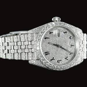 Factory Made Fully Iced Out Moissanite Diamond Hip Hop Style <b>Arabic</b> Numerals Glass Dial Fashion Man's Luxury <b>Watch</b> - Product Image 5