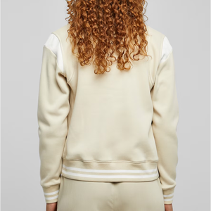 Chaqueta Varsity de Mezcla de Algodón OEM, Chaqueta Varsity Casual de Invierno para Mujer, Cuello Acanalado, Transpirable, Diseño OEM - Product Image 4