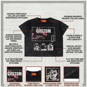เสื้อยืดสตรีทแวร์ทรงบ็อกซี่สำหรับผู้ชาย ขายส่ง เสื้อยืดโอเวอร์ไซส์ ผ้าฝ้าย 100% เนื้อหนา ระบายอากาศได้ดี แขนสั้น ความยาวครอป - Product Image 6
