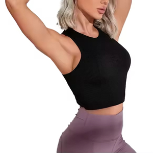 Women's Tank <b>Tops</b> Camisole Sleeveless Racerback Neckline 86% Nylon 12% Spandex Knitted Quick-Dry Breathable Fitness Customizable - Product Image 2