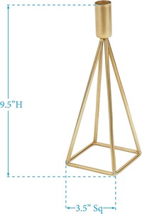 Designer Pyramid Shape Gold Finished Metal Candle Stands Elegant Centerpieces Ideal For <b>Dining</b> <b>Table</b> And Living Room Decor - Product Image 5