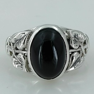 Black Onyx <b>Ring</b> 925 Sterling <b>Silver</b> Handmade Boho <b>Statement</b> Promise <b>Ring</b> for Women Natural Oval Black Onyx <b>Ring</b> July Birthstone - Product Image 3