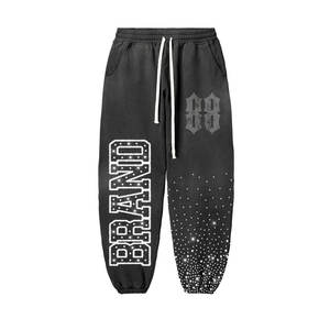 Ensemble sweat-shirt et pantalon de survêtement style baggy, effet délavé soleil, couleur unie, avec impression de votre marque privée, pour homme et femme - Product Image 6