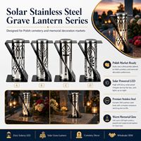 Nouvelle conception de lanterne solaire photovoltaïque en acier inoxydable pour cimetière polonais