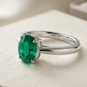 925 Sterling <b>Silver</b> <b>Emerald</b> Cut Natural Stone Gemstone <b>Ring</b> Prong Setting Trendy Cluster <b>Rings</b> for Women's Wedding Gift - Product Image 1