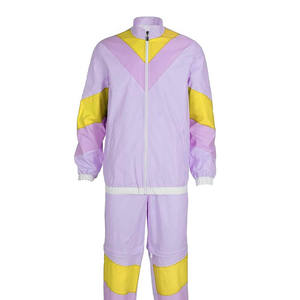 Veste coupe-vent rose et verte à blocs de couleur, style sportif, fermeture éclair, col montant, unisexe, en polyester, pour le printemps - Product Image 6