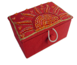 Indian Embroidered Cotton Eco-Friendly Flower Theme <b>Rectangular</b> Christmas Decoration Gift Box-Designer Brand - Product Image 2