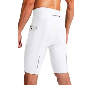 Pantalones Cortos de Ciclismo Unisex Blancos con Bolsillos Laterales, Transpirables, de Spandex/Algodón, con Acolchado 3D para un Paseo Cómodo - Product Image 2