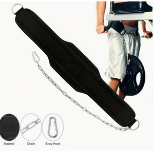 PROFIT SPORTS Neoprene Dipping <b>Belt</b> <b>Chain</b> <b>Weight</b> Lifting Training <b>Belt</b> Non-Slip Adjustable Waist Support Pull-Up Back Support - Product Image 3