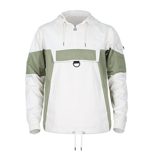 Sweat-shirt à capuche pour homme, color-block, manches raglan, en molleton, décontracté, pour l'automne, coupe classique, en coton tricoté, blanc, marine, orange - Product Image 3